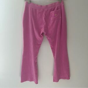 Lilly Pulitzer Vintage Y2K Terrycloth Pants Pink Bootcut Size Large Low Slung
